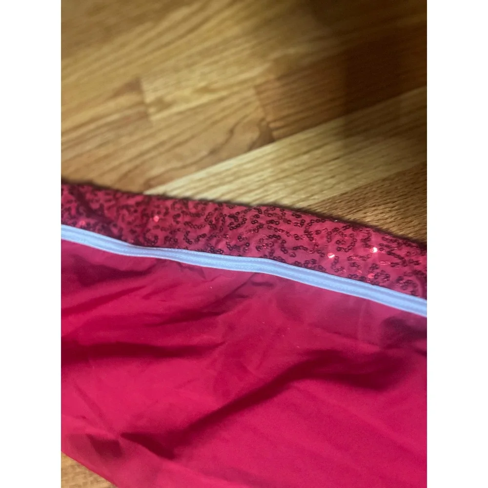 Weissman Red & Silver Sequin Dance Costume Pants and top MC